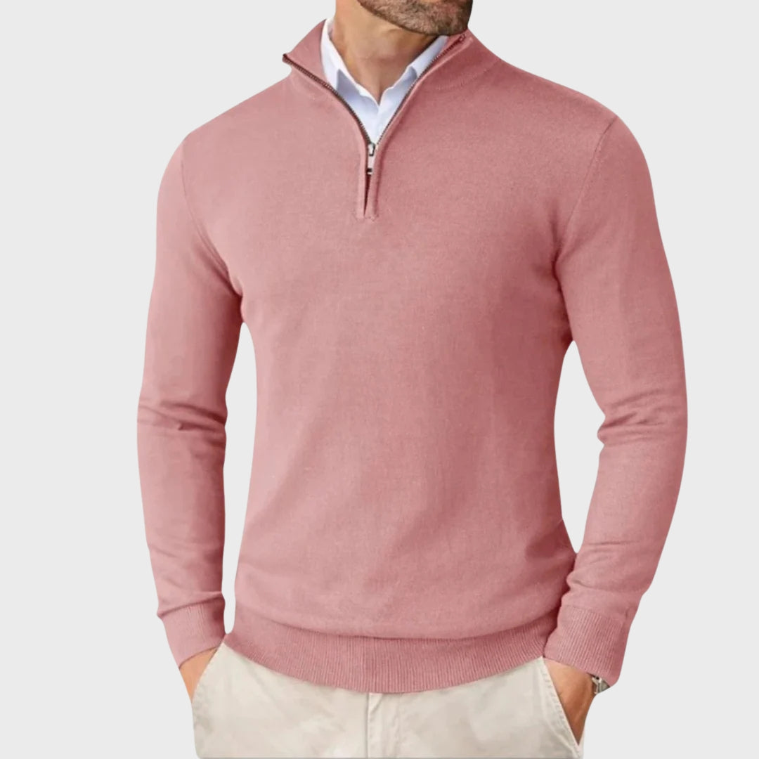 André | Camisola De Caxemira Masculina Com Fecho