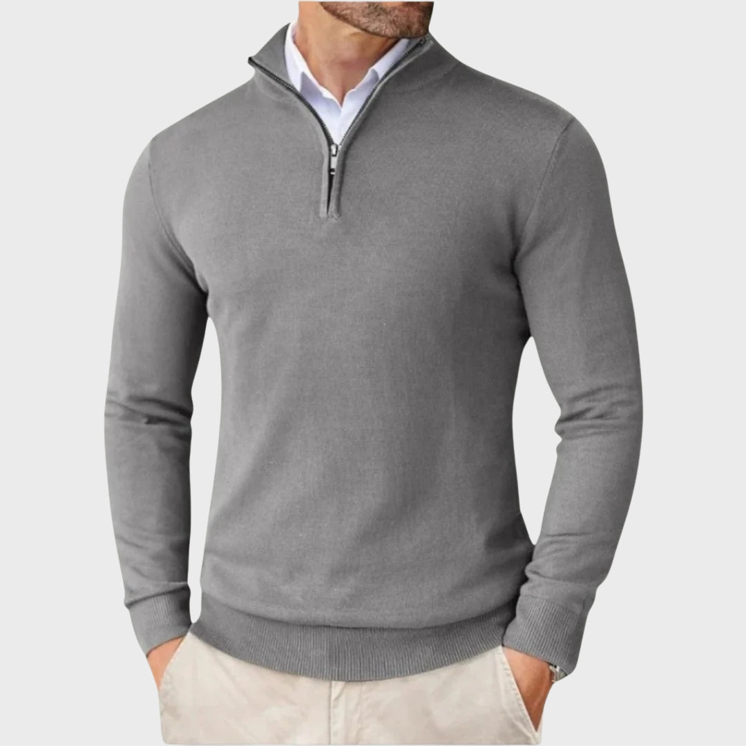 André | Camisola De Caxemira Masculina Com Fecho