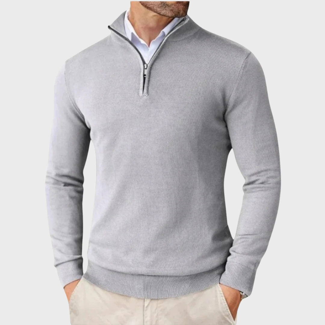 André | Camisola De Caxemira Masculina Com Fecho
