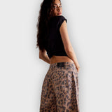 Cátia | Jeans Largos Com Estampado De Leopardo