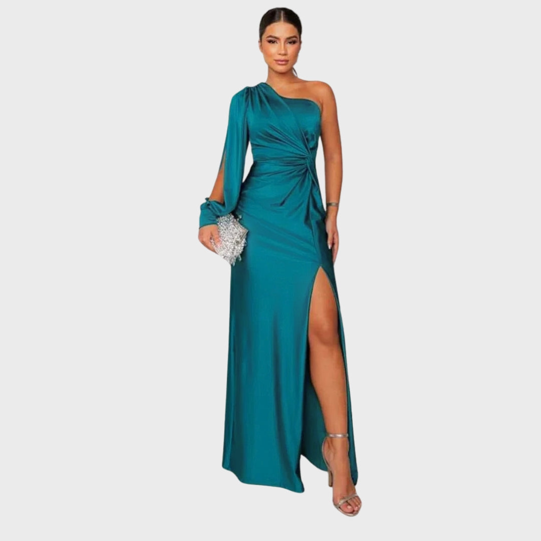 Luna | Vestido de Seda Elegante com Racha
