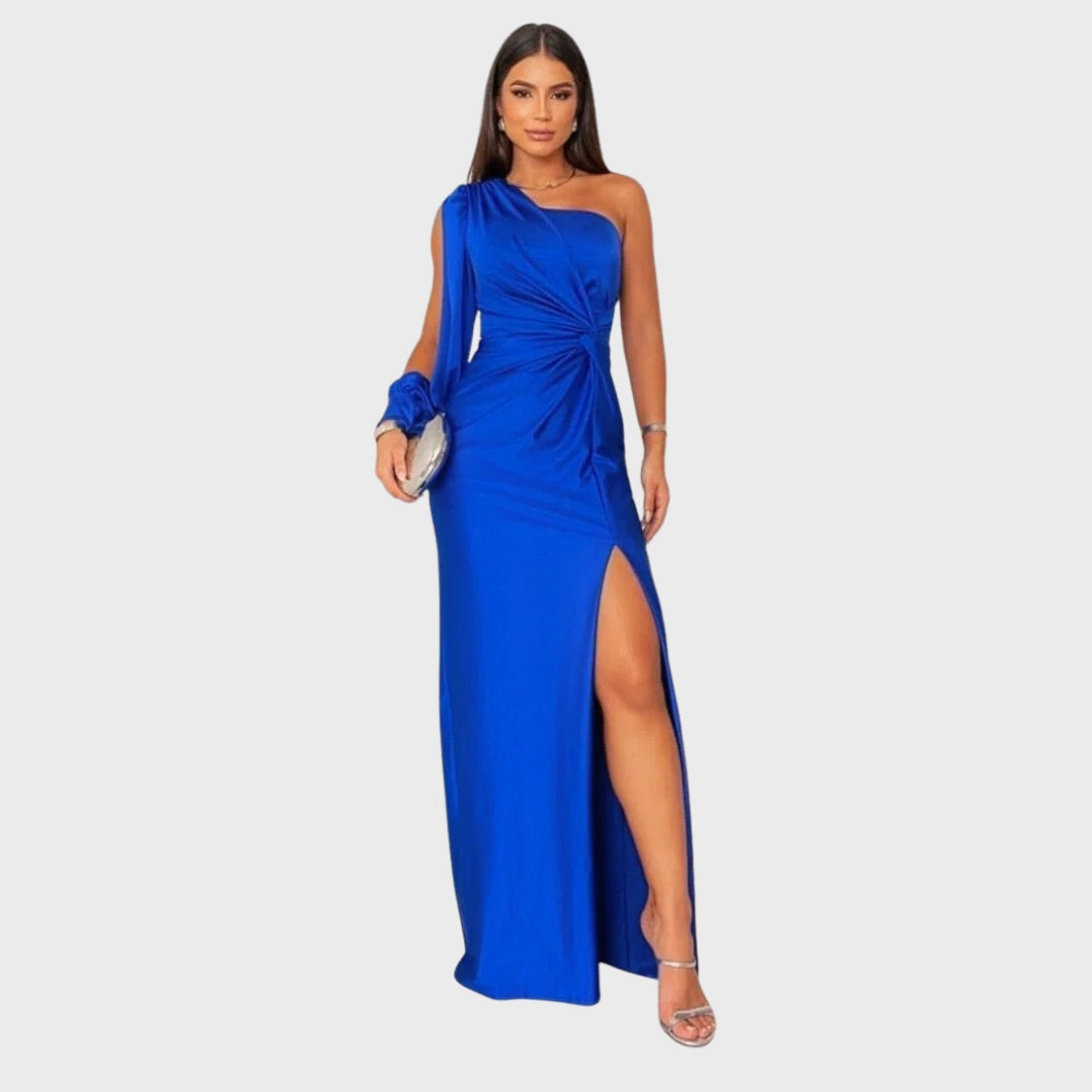 Luna | Vestido de Seda Elegante com Racha