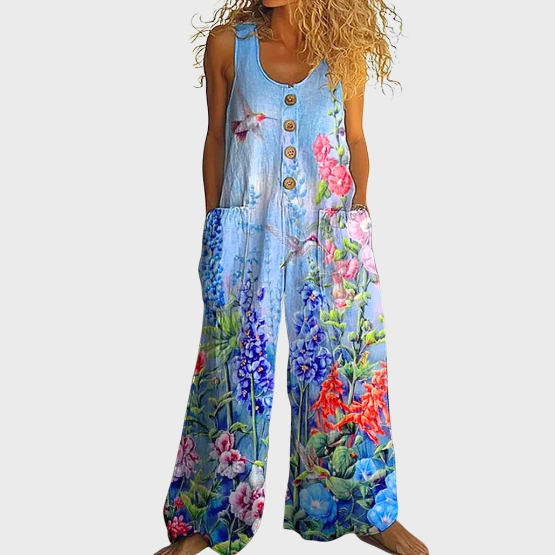 Isadora | Macacão Vintage com Patchwork Floral