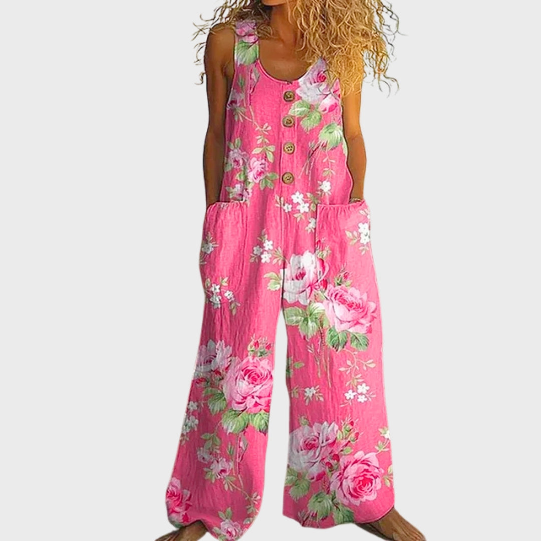 Isadora | Macacão Vintage com Patchwork Floral