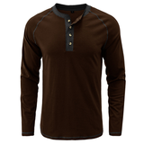 Camisa com gola de algodão Henley