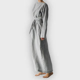 Marta | Vestido de Linho Elegante de Outono – Feito à Mão