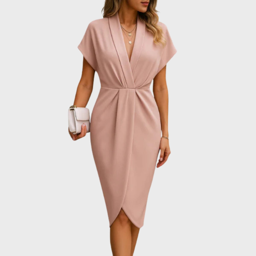 Catarina | Vestido Envelope Midi de Luxo