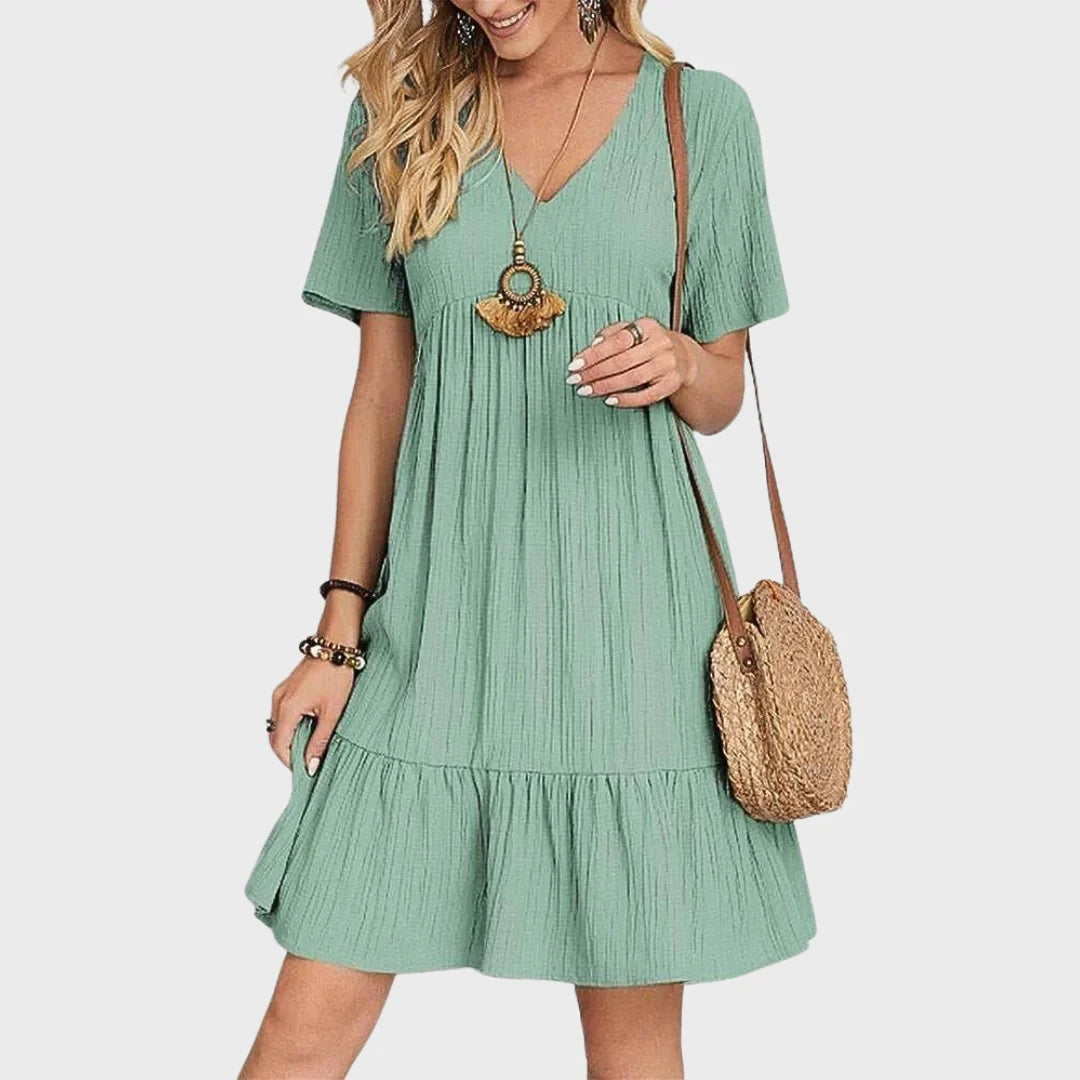 Daniela | Vestido Retro em V com Controlo de Barriga