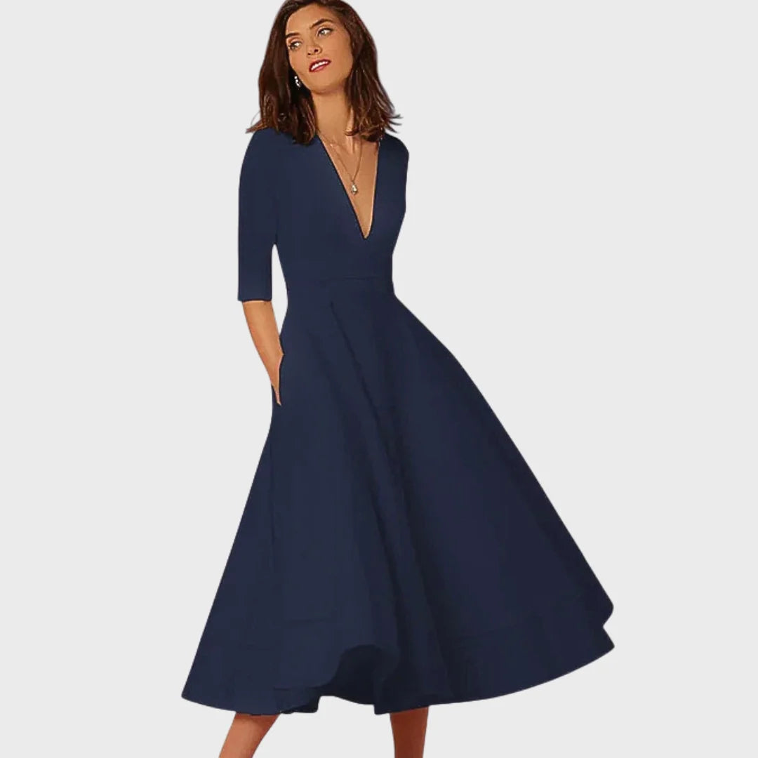 Francisca | Vestido Elegante com Decote em V