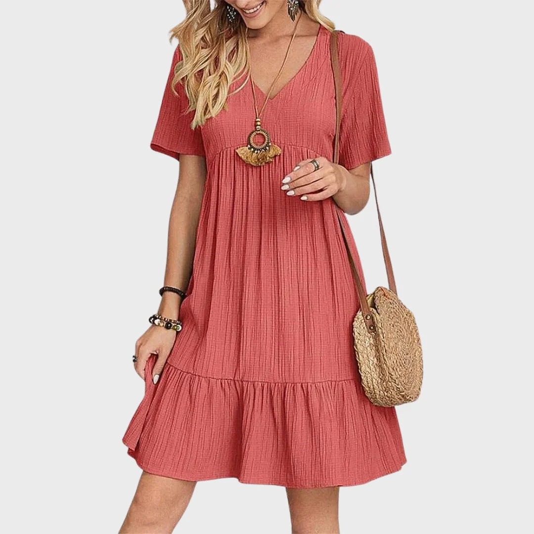 Daniela | Vestido Retro em V com Controlo de Barriga