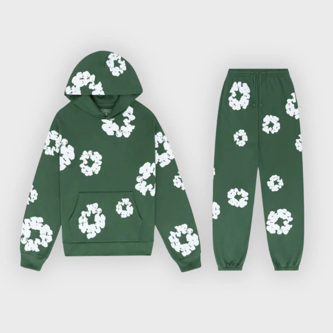 Violeta | Conjunto de Hoodie e Joggers em Algodão Wreath