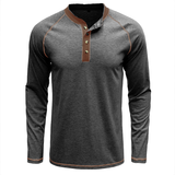 Camisa com gola de algodão Henley