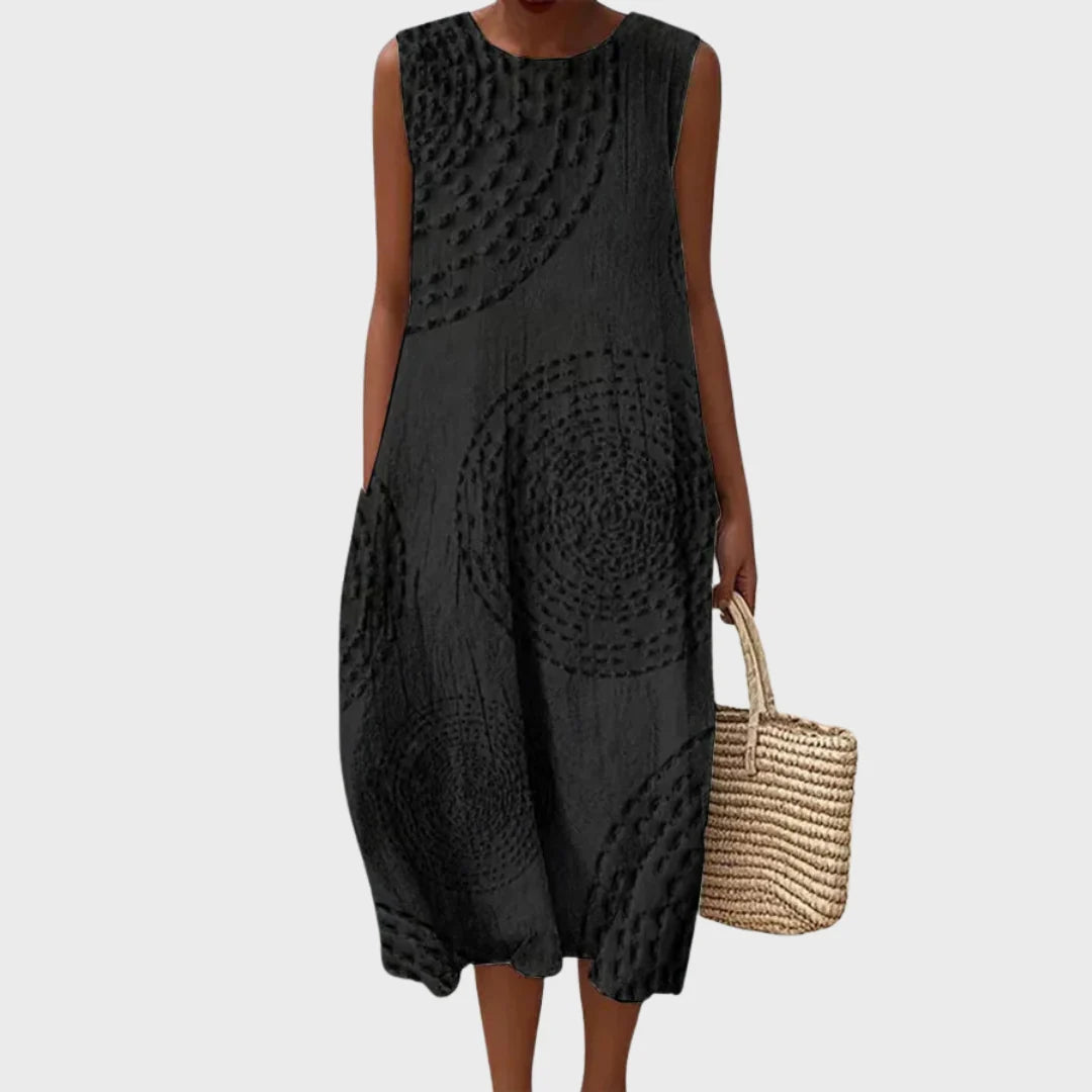 Lorena | Vestido de Algodão com Textura Subtil