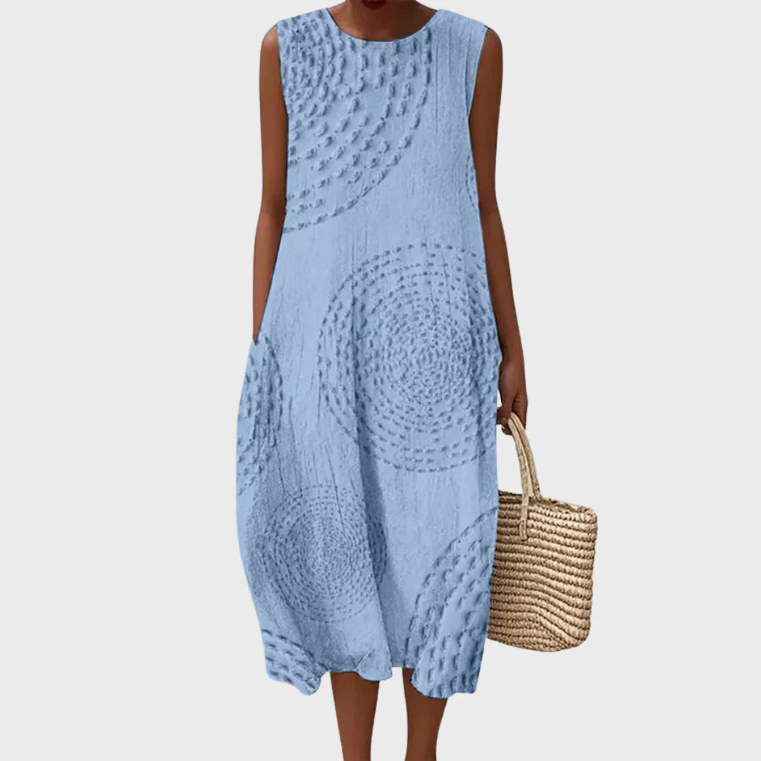 Lorena | Vestido de Algodão com Textura Subtil