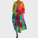 Sara | Vestido de Algodão Colorido