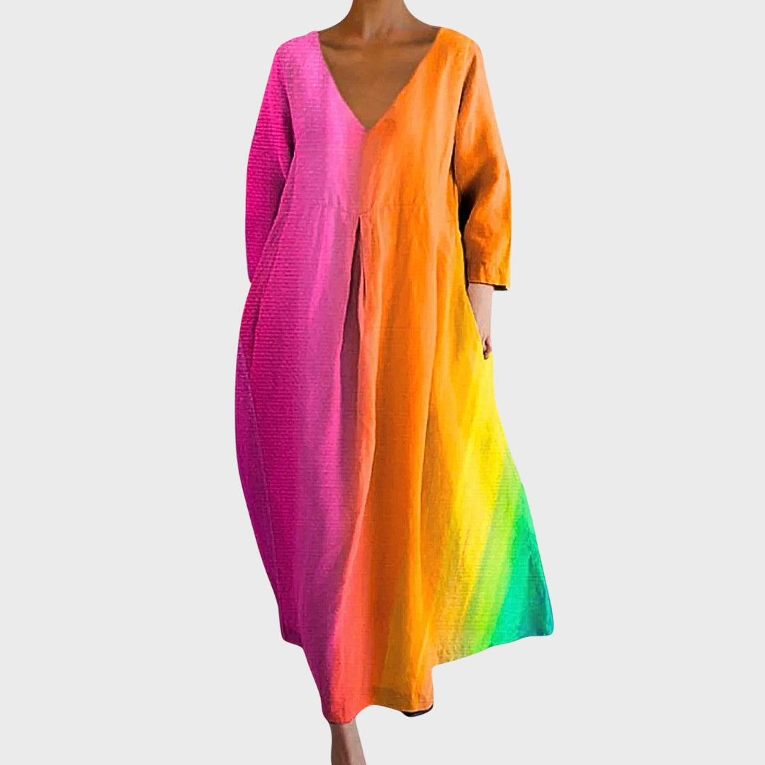 Sara | Vestido de Algodão Colorido