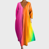 Sara | Vestido de Algodão Colorido
