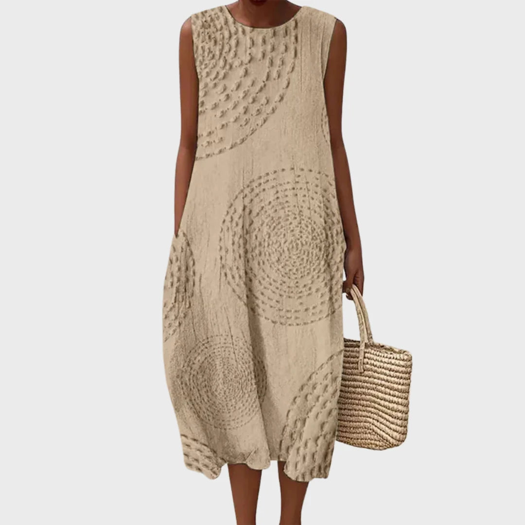 Lorena | Vestido de Algodão com Textura Subtil