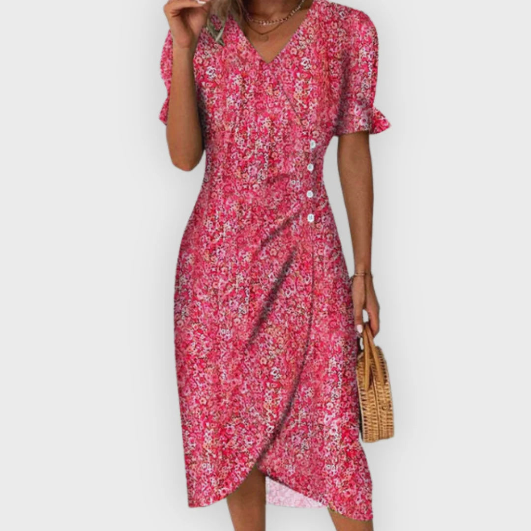 Vanessa | Vestido Midi Elegante com Flores