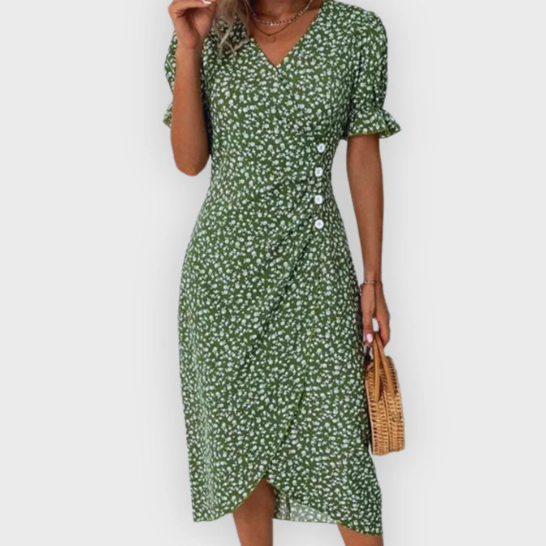 Vanessa | Vestido Midi Elegante com Flores