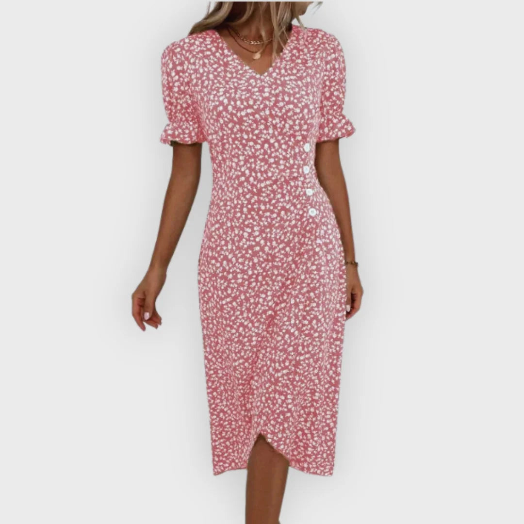 Vanessa | Vestido Midi Elegante com Flores