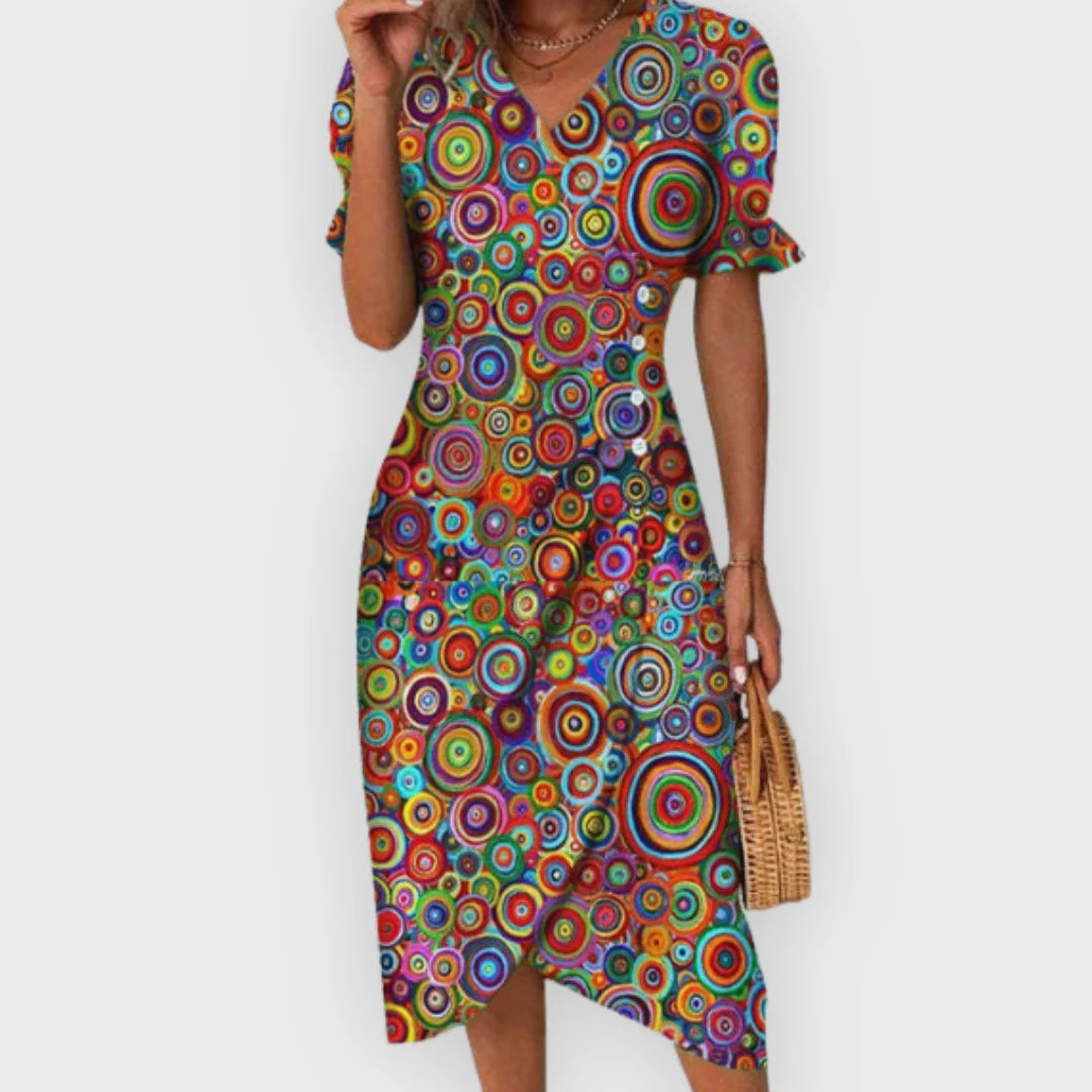 Vanessa | Vestido Midi Elegante com Flores