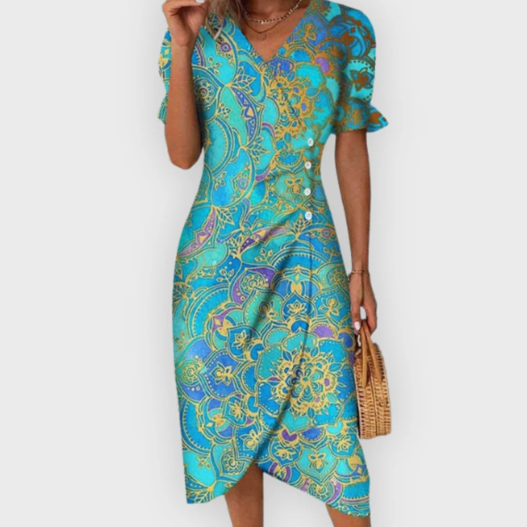 Vanessa | Vestido Midi Elegante com Flores