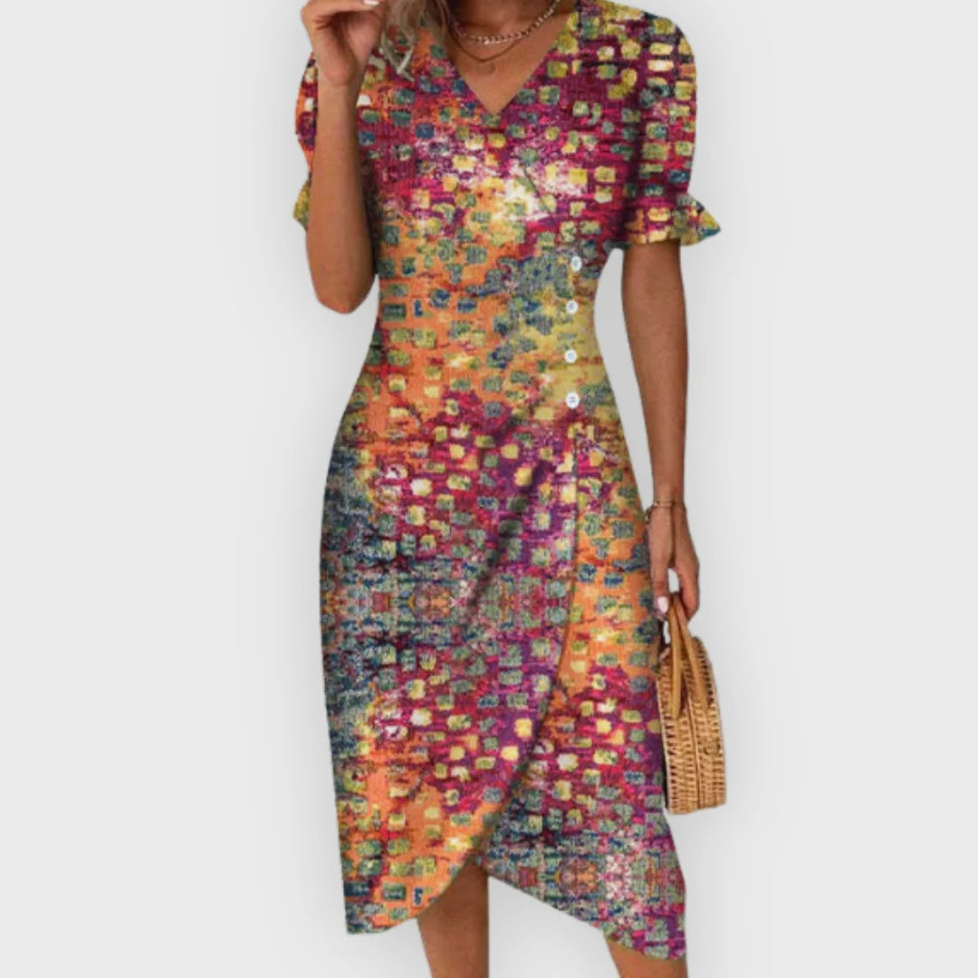 Vanessa | Vestido Midi Elegante com Flores