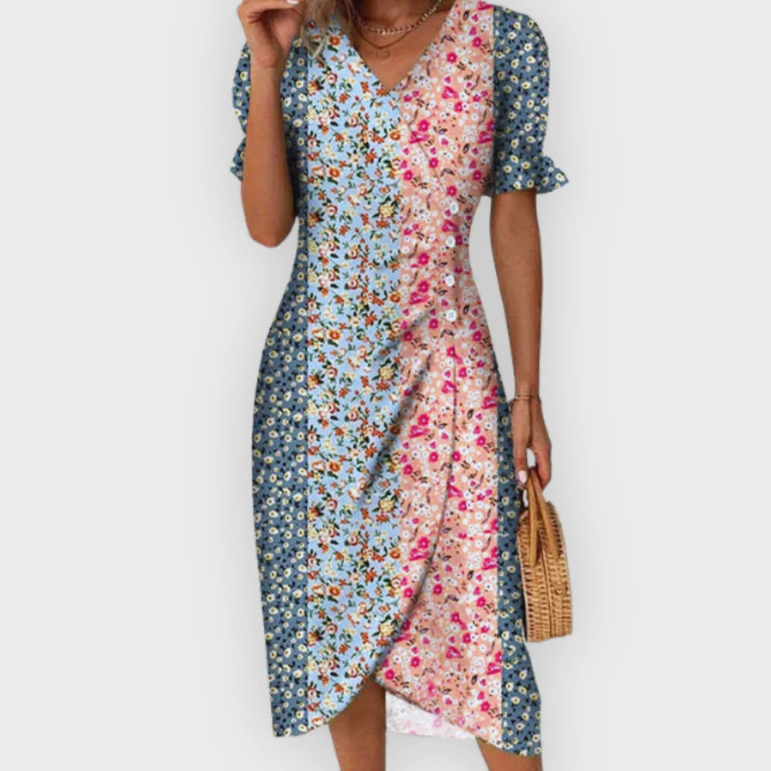 Vanessa | Vestido Midi Elegante com Flores