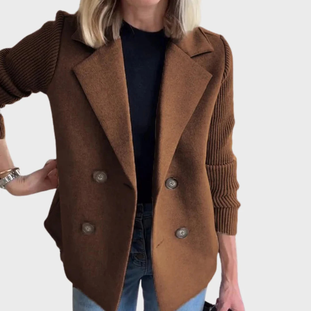 Alexandra | Blazer Elegante de Outono com Mangas de Malha
