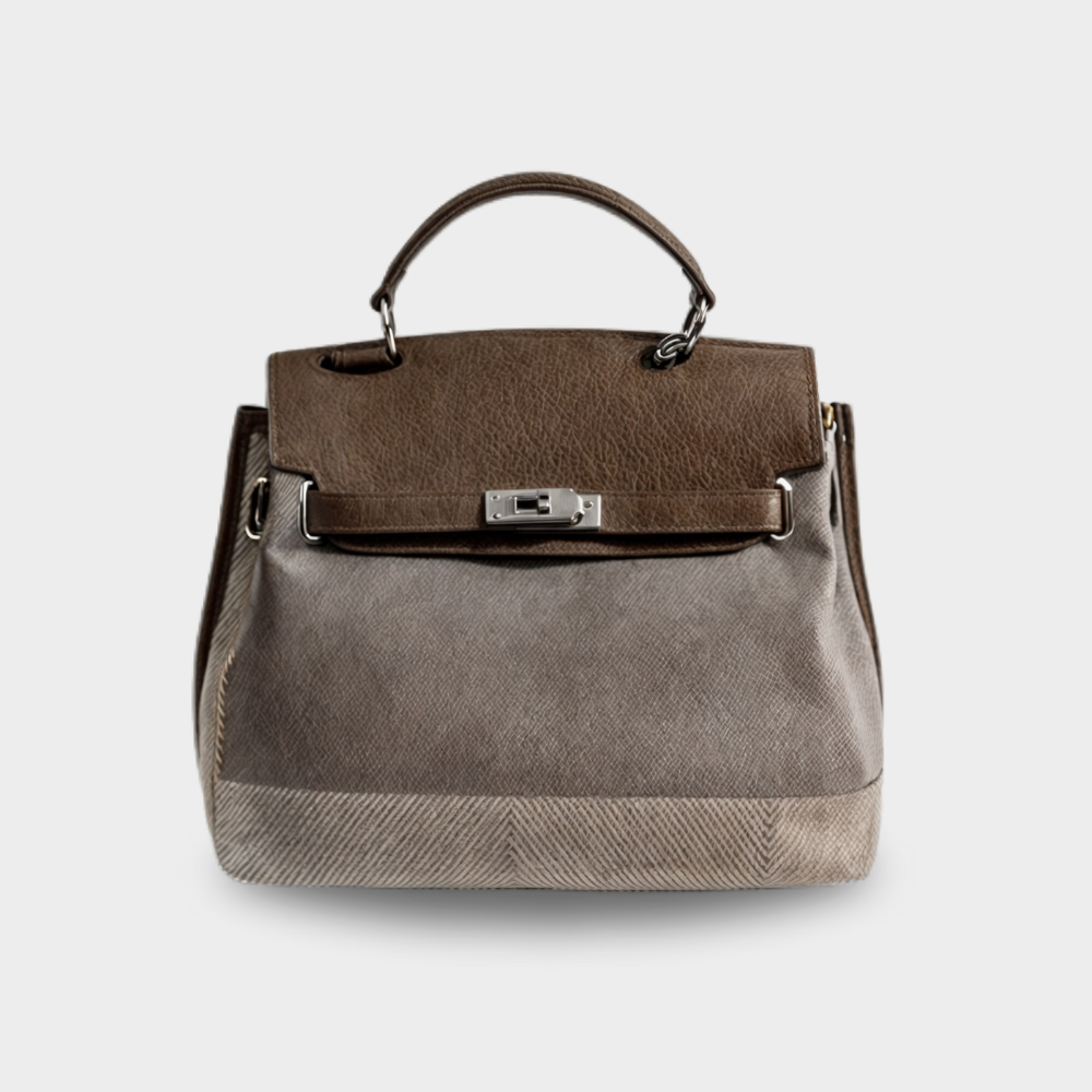 Emilia - Bolsa de lona em pele de vaca
