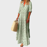 Sofia | Vestido Longo Leve com Estampa Vintage
