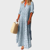 Sofia | Vestido Longo Leve com Estampa Vintage