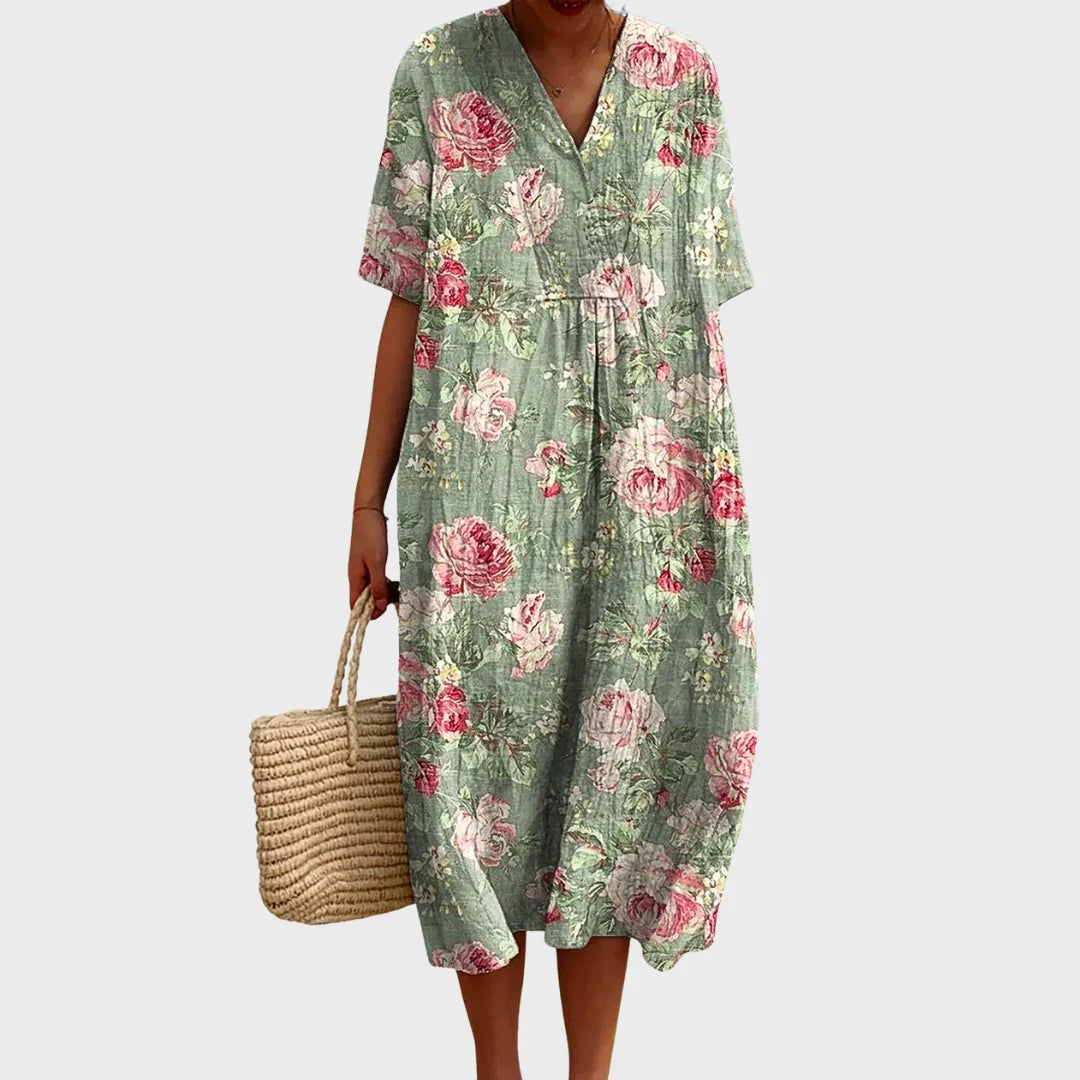 Márcia | Vestido Florido de Algodão