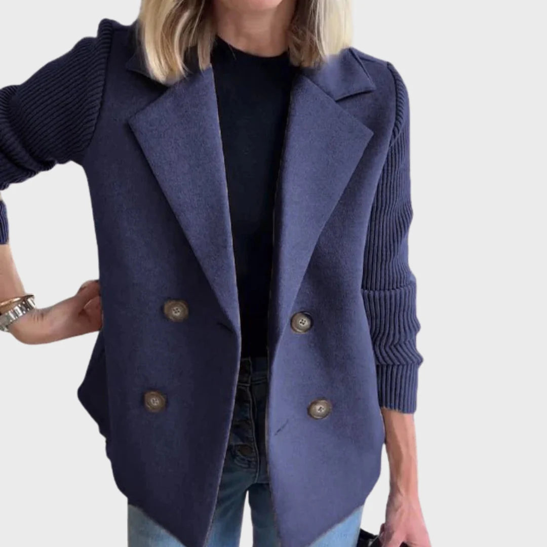 Alexandra | Blazer Elegante de Outono com Mangas de Malha