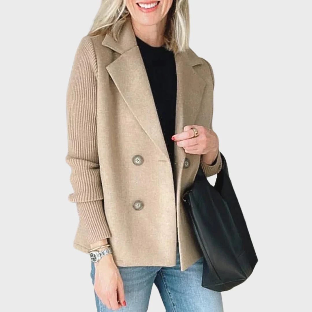 Alexandra | Blazer Elegante de Outono com Mangas de Malha