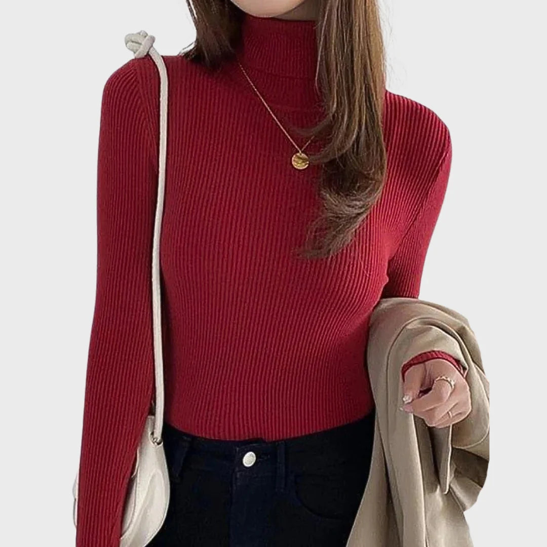 Lucia | Camisola de Lã de Caxemira com Gola Alta Outono