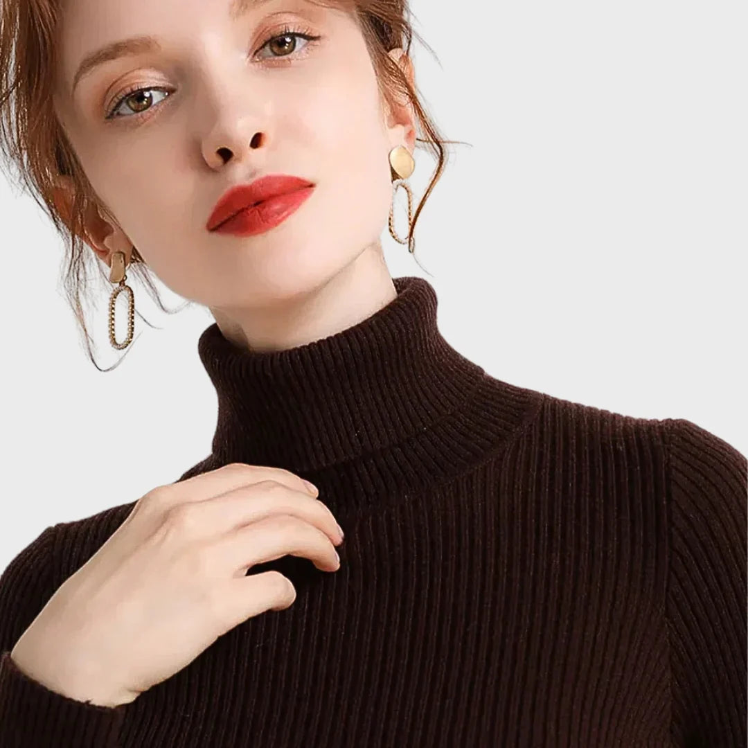 Lucia | Camisola de Lã de Caxemira com Gola Alta Outono