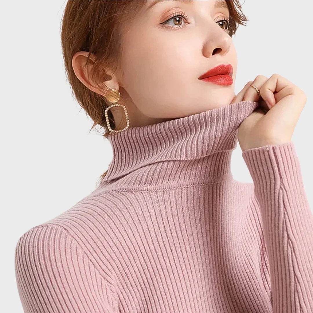 Lucia | Camisola de Lã de Caxemira com Gola Alta Outono