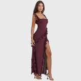 Lara | Vestido Comprido Estiloso com Racha Lateral