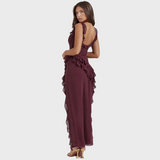 Lara | Vestido Comprido Estiloso com Racha Lateral