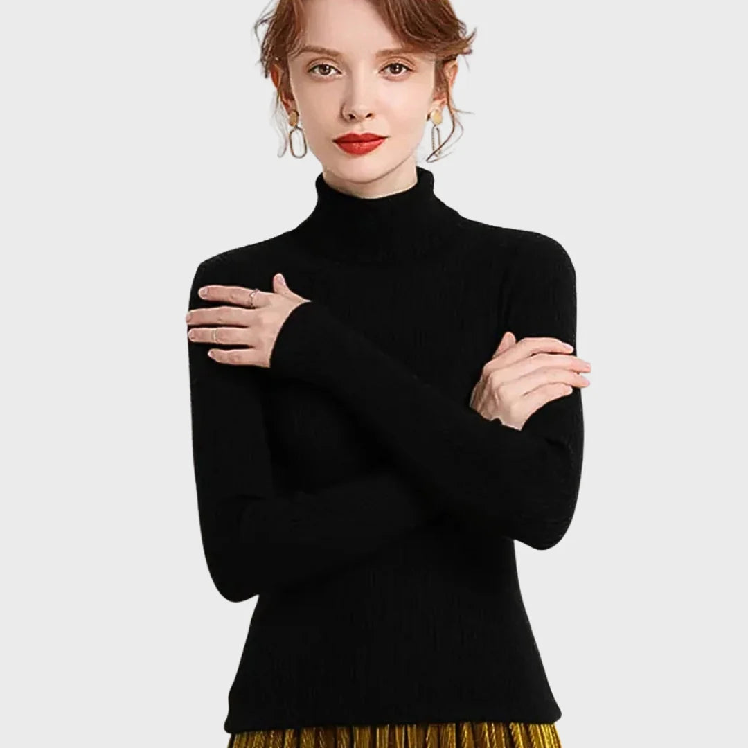 Lucia | Camisola de Lã de Caxemira com Gola Alta Outono