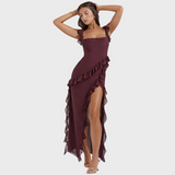 Lara | Vestido Comprido Estiloso com Racha Lateral