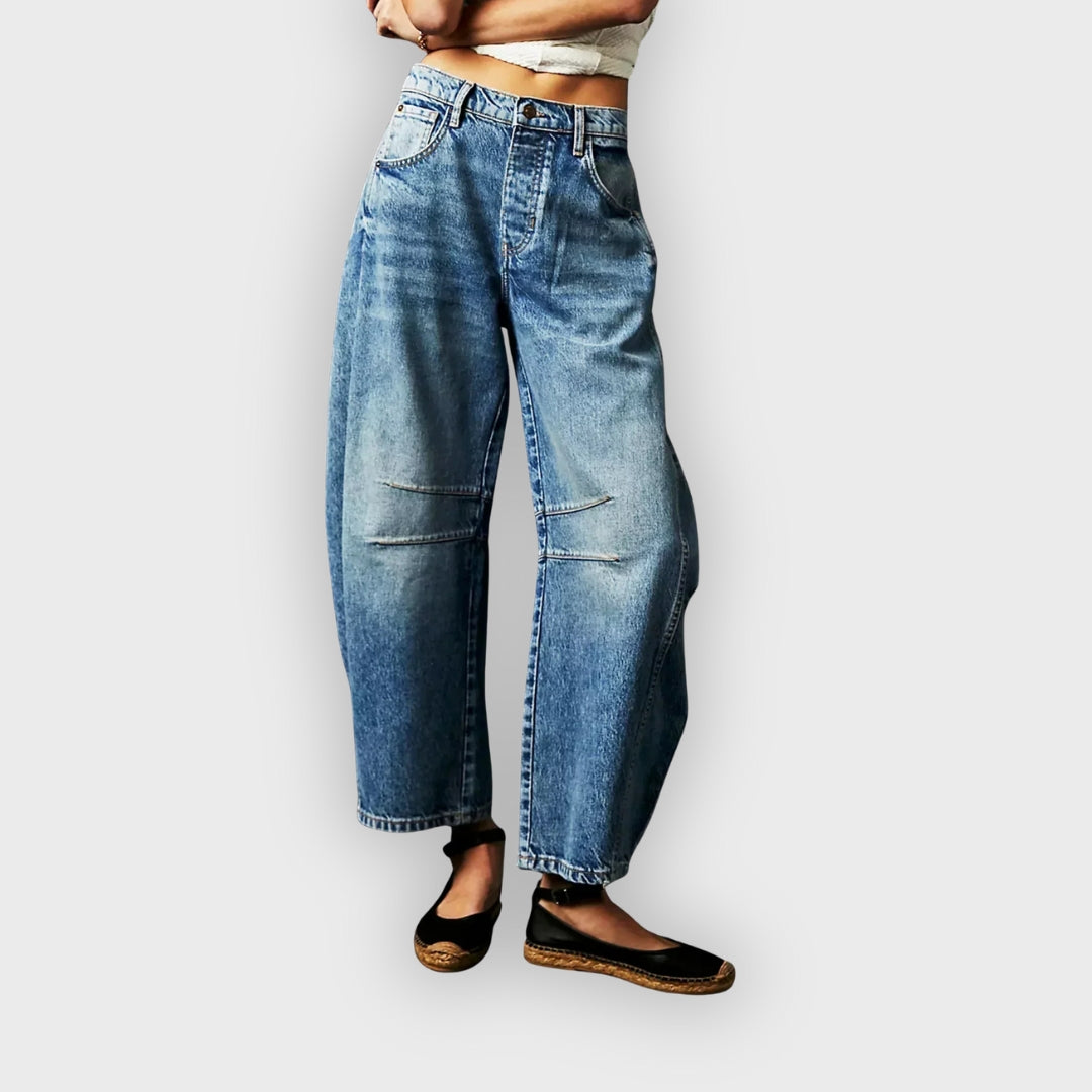 Cátia | Jeans Largos Com Estampado De Leopardo
