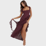 Lara | Vestido Comprido Estiloso com Racha Lateral