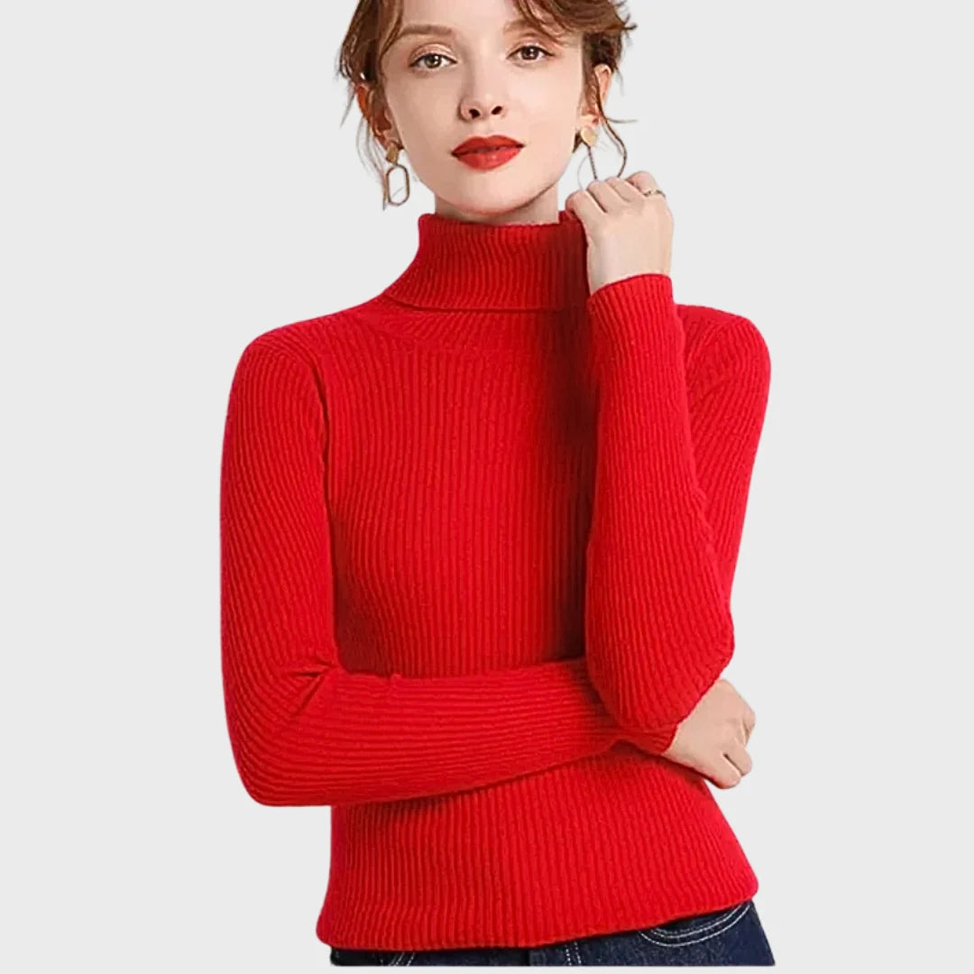 Lucia | Camisola de Lã de Caxemira com Gola Alta Outono