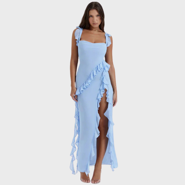 Lara | Vestido Comprido Estiloso com Racha Lateral