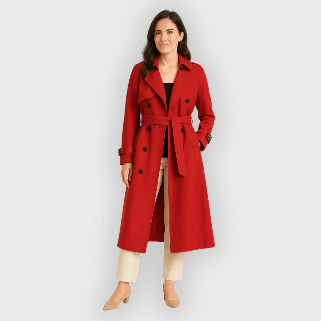 Francês | Casaco Trench Cruzado com Cinto