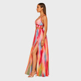 Daniela | Vestido Maxi com Padrão Pintado