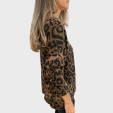 Sofia | Top Leve de Outono com Estampa de Leopardo
